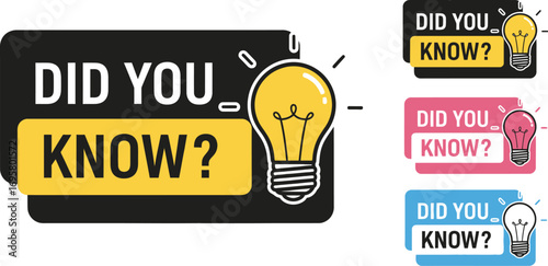 Bright idea lightbulb with "Did You Know?" text, symbolizing curiosity and knowledge.