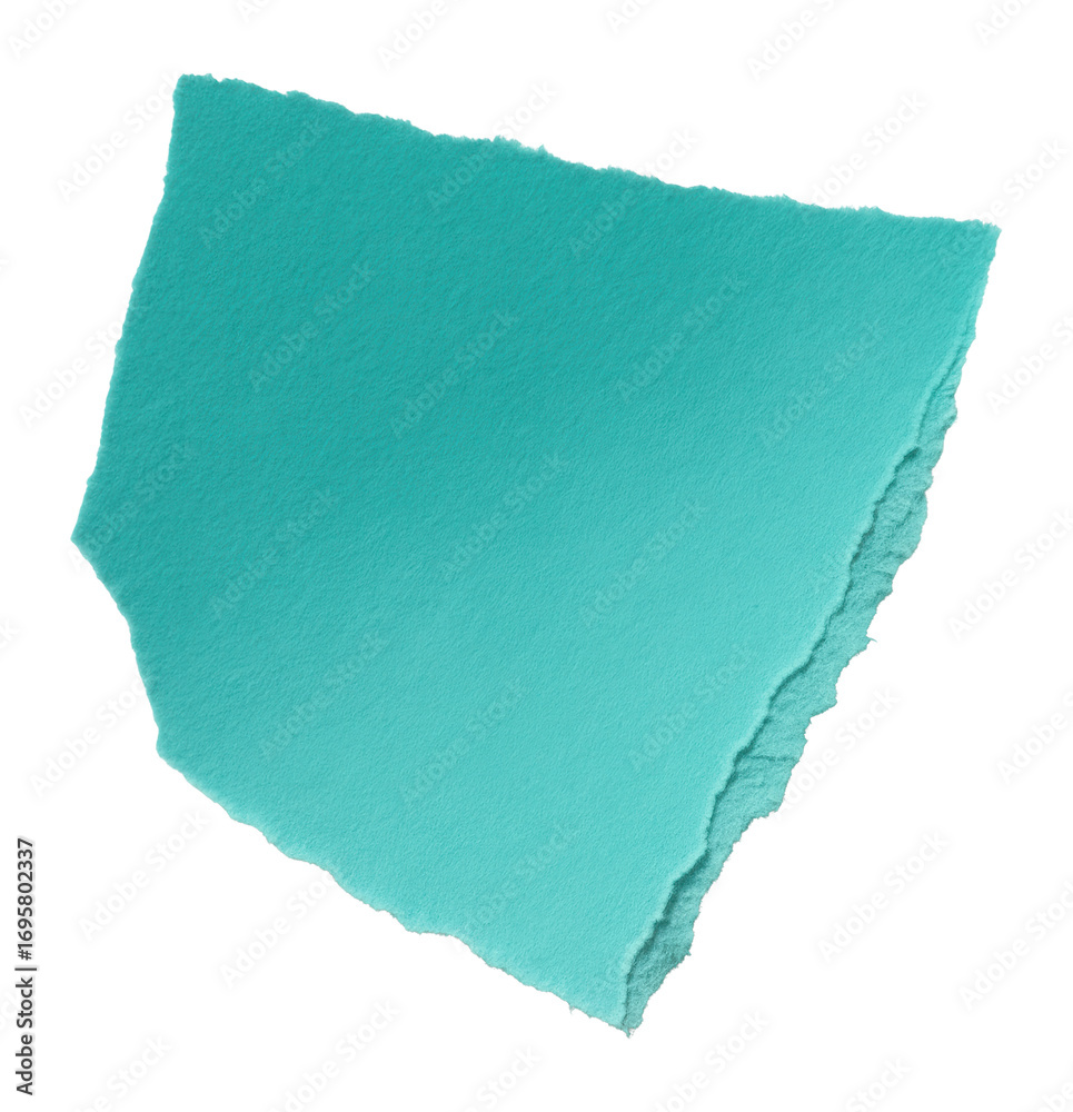 Obraz premium Ripped edge of a turquoise paper fragment