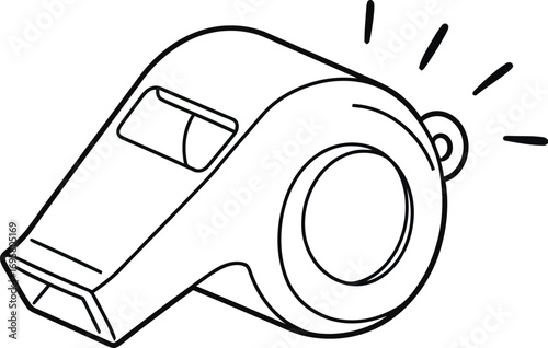 a simple sketch of a whistle with sound lines