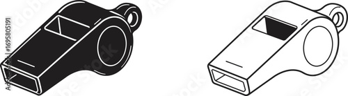 a black and white whistle side by side comparison