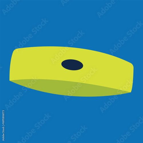 Vector illustration of a green headband for sports or fitness, playing tennis, padel on a blue background.
