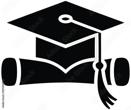 Graduation Cap and Diploma Academic Achievement Ceremony Success Education Completion