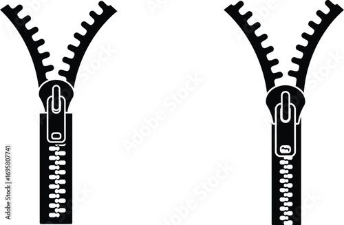 two zippers side by side showing teeth and sliders