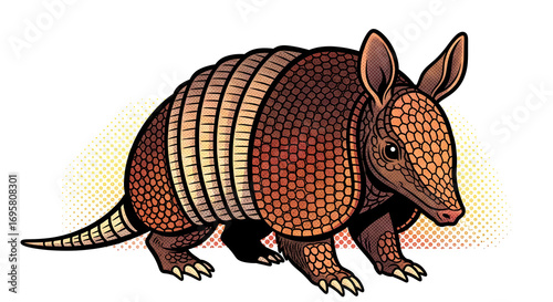 vector illustration of a cartoon armadillo