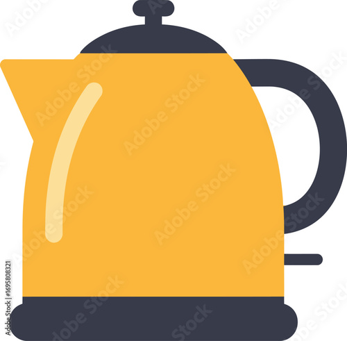 a bright yellow electric kettle with black handle and spout
