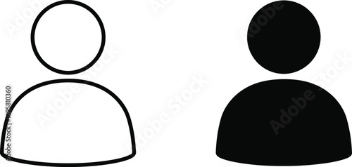 simple illustration of two human figures one outlined another filled