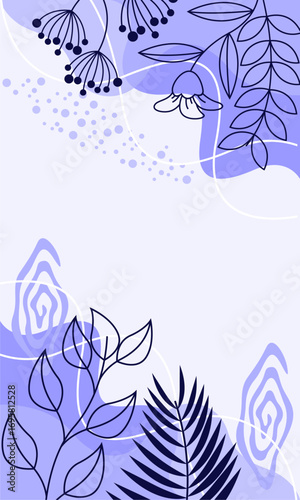  hand draw floral line in soft background