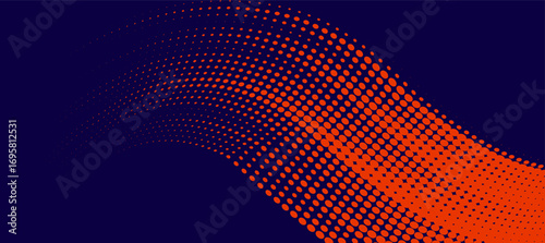 Abstract speed lines style orange color halftone banner design template. Vector illustration, modern.