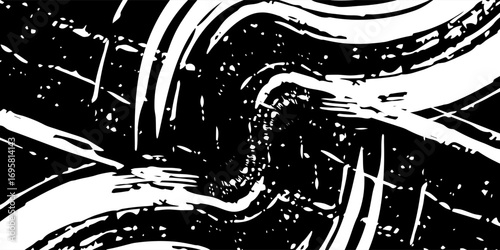 white black brush wrap car sticker pattern abstract banner sporty lines black white color combination grunge brush pattern design, Vector Illustration.