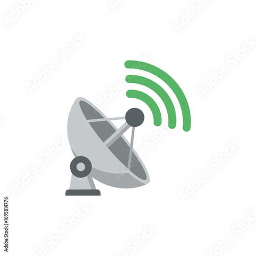 Modern satellite dish broadcasting signal, symbolizing communication, technology, and global connection.