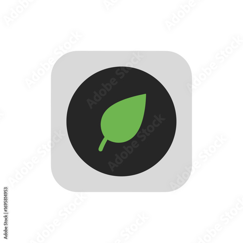 Modern green leaf icon symbolizing nature, growth, and eco-friendly concepts for branding