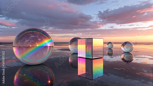 soap bubbles in the sky