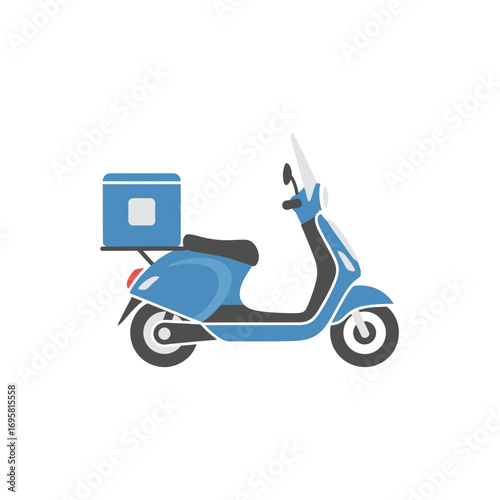 Swift blue delivery scooter with cargo box ready for fast, efficient urban transport and logistics