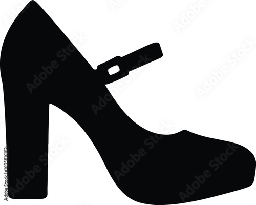 Mary Jane High Heel – Minimal Vector Silhouette