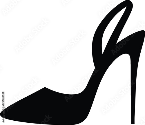 Slingback High Heel – Minimal Vector Silhouette