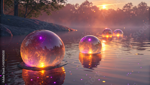 sunset in the forest