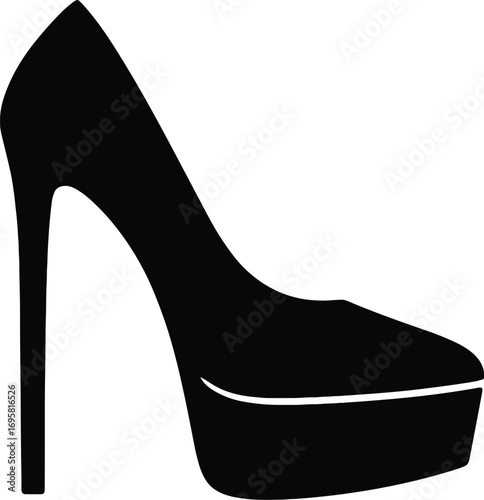 Slingback High Heel – Minimal Vector Silhouette