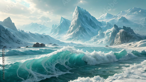 glacier in the mountains