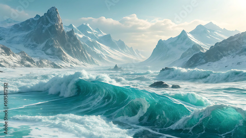 glacier in the mountains