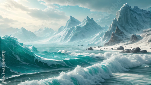 glacier in the mountains