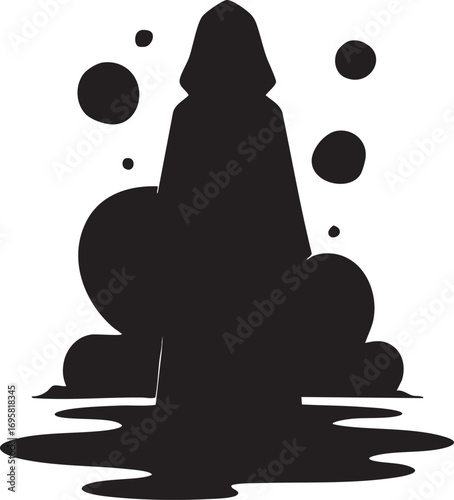 Black silhouette vector image: wizard, magic, fantasy illustration eps