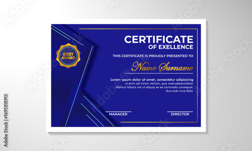 Professional Certificate Design Template illustration editable background