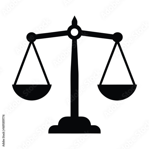 Justice scales symbol representing balance law fairness equality legal system authority
