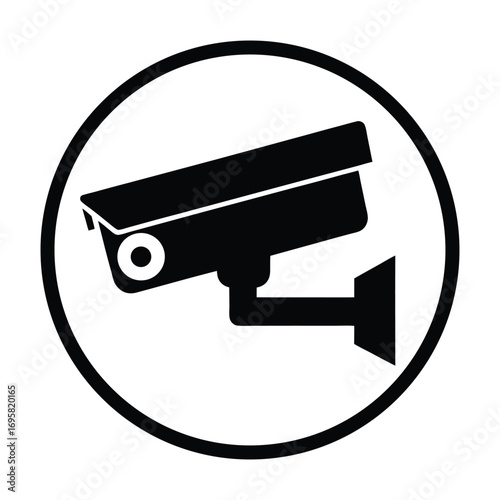 Security camera icon symbol for surveillance monitoring safety and protection vigilance alertness and technology