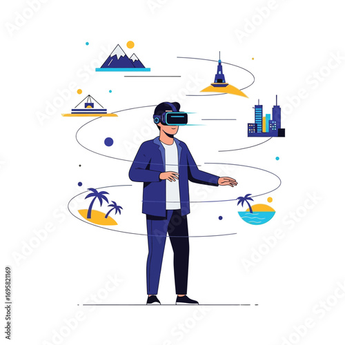 Virtual Travel Experience: Exploring Global Destinations in VR wearing