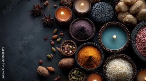Diwali symbol concepts with light drop splash isolated on dark background, Greeting card for Happy Diwali Festival of light with clay Diya lamps.