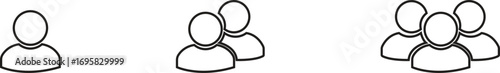 People Icon set. Profile and people silhouette collection. User profile symbol. Group of people or group of users collection. Perfect can use in demographic, social media, and team concept.