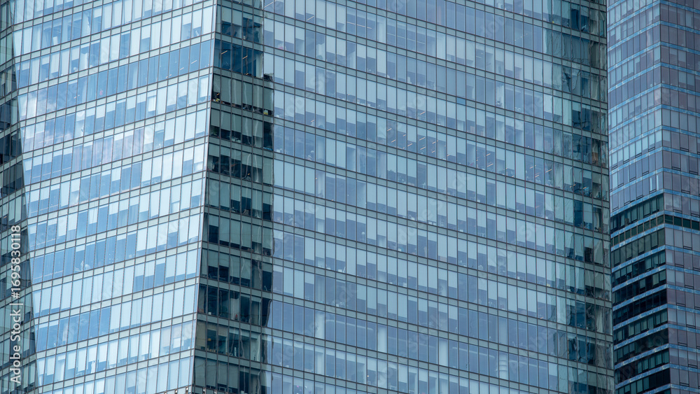 Fototapeta premium blue wall business buildings architectural background