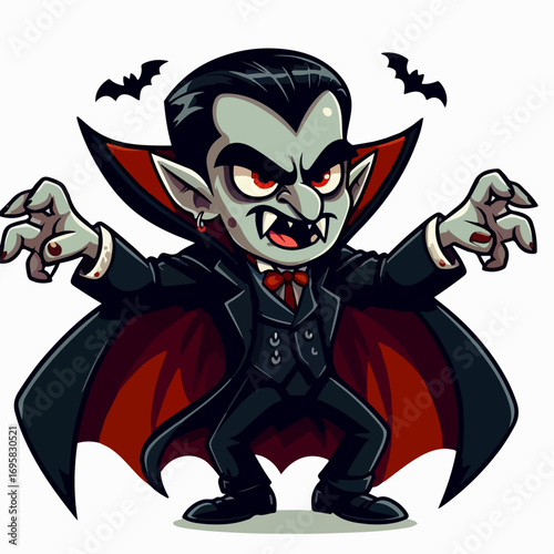 funny dracula cartoon illustration 