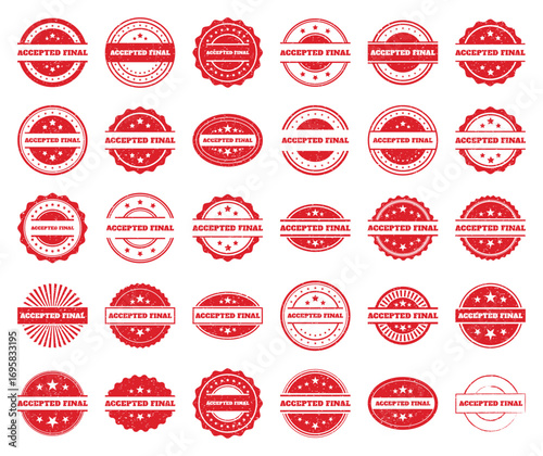 Accepted Final. Grunge Red Stamp Graphic Design Elements