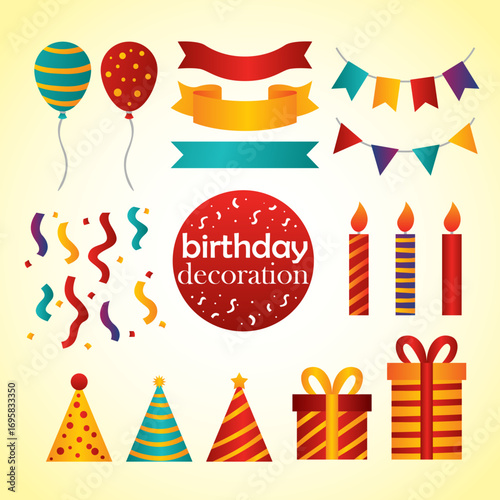 Pack of birthday decorations
