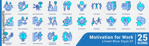 Motivation for work Bundle H25 V01 Lineal Blue