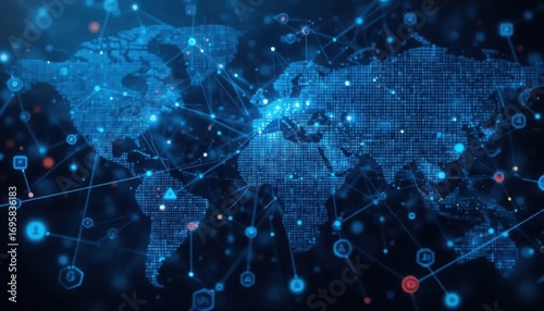 Advanced digital technology network showcasing innovative connectivity solutions for modern data communication cybersecurity and global information systems