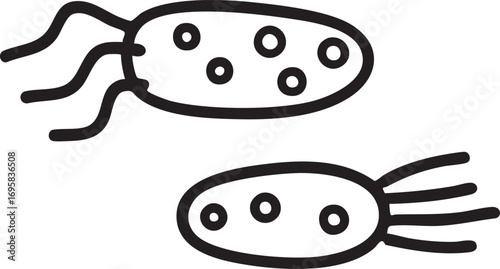 Bacteria vector illustration: germs, microbes, and microbiology graphic eps silhouette