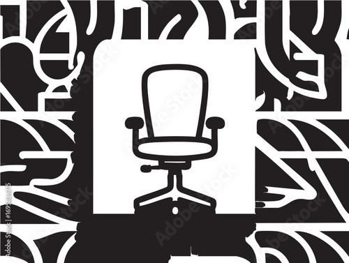 Office chair vector icon: ergonomic, adjustable, and modern design eps silhouette