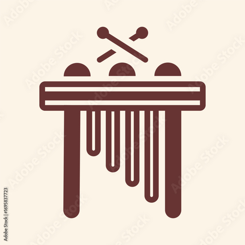 Minimalist xylophone illustration for music lovers, perfect for design projects and educational content