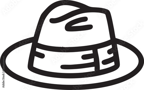 Fedora hat vector illustration - classic style icon eps silhouette