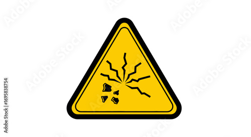 Warning sign for falling objects or debris, clear hazard symbol for safety alerts