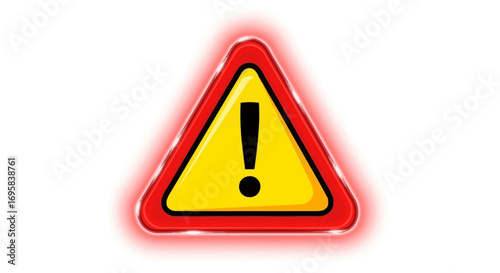 Urgent warning sign with glowing red border alerts to potential danger and emphasizes critical importance
