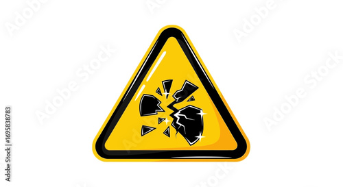 Warning sign depicting falling rocks hazard, alerting to danger ahead