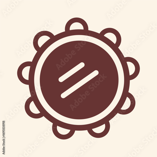 Rhythmic tambourine icon symbolizing music, celebration, and vibrant sound exploration