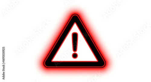 Urgent warning alert symbol glowing red, conveying critical danger and immediate attention needed for safety.