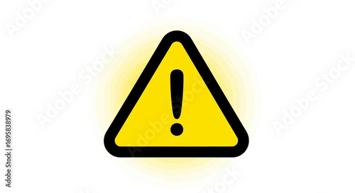 Bold yellow hazard warning symbol with exclamation mark signals urgent attention needed now