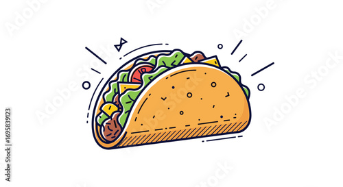 Delectable mexican food fast casual taco with fresh ingredients and toppings delightful
