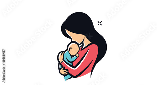 Mother holding her newborn baby in her arms a symbol of love and care