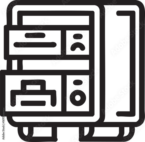 3d printer vector icon - outline style for design and illustration eps silhouette